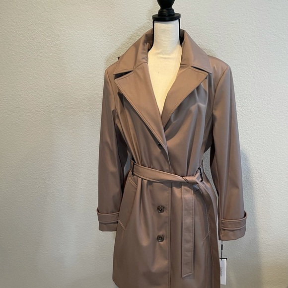 Calvin Klein Jackets & Blazers - Calvin Klein Plus Size Single Breast Belted Rain Jacket